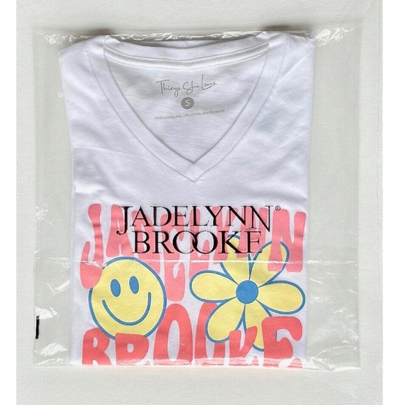 NEW! JADELYNN BROOKE USA RETRO LOGO 70's HIPPIE TEE T-SHIRT WOMENS SIZE SMALL S - Picture 3 of 6
